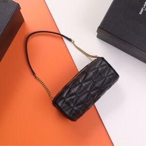 Elegant Black Quilted Wristlet